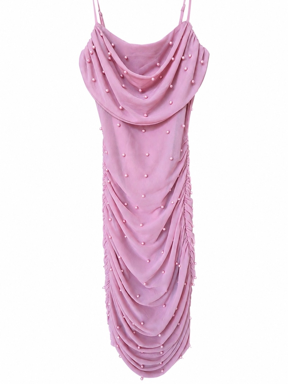 Windsor Pink Pearl-Embellished Mini Dress